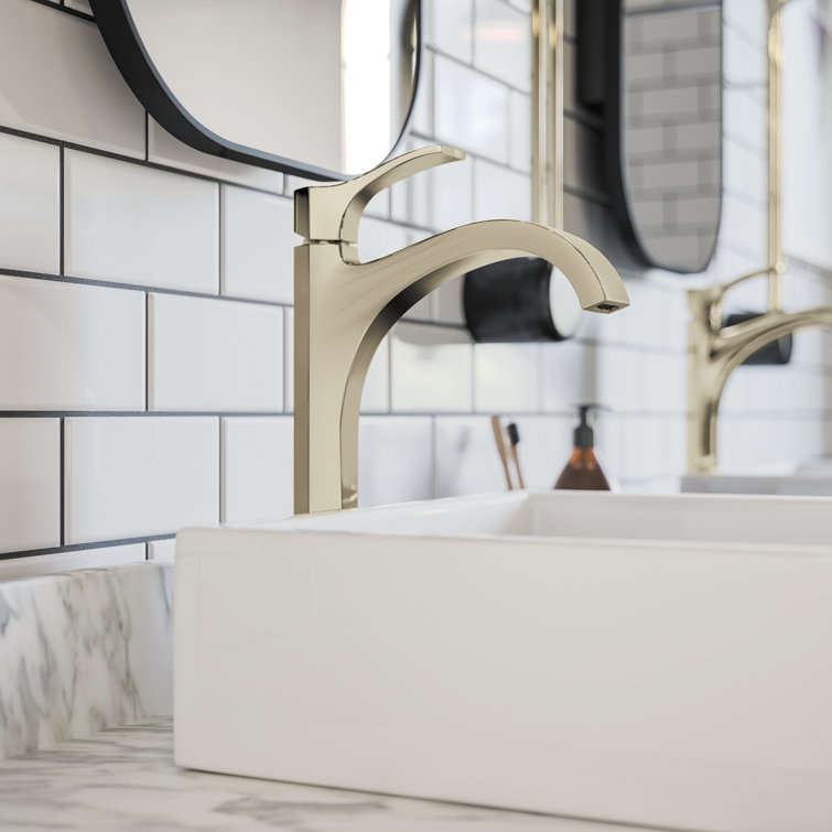 Locarno Polished Nickel Single-Hole High-Arc Bathroom Faucet