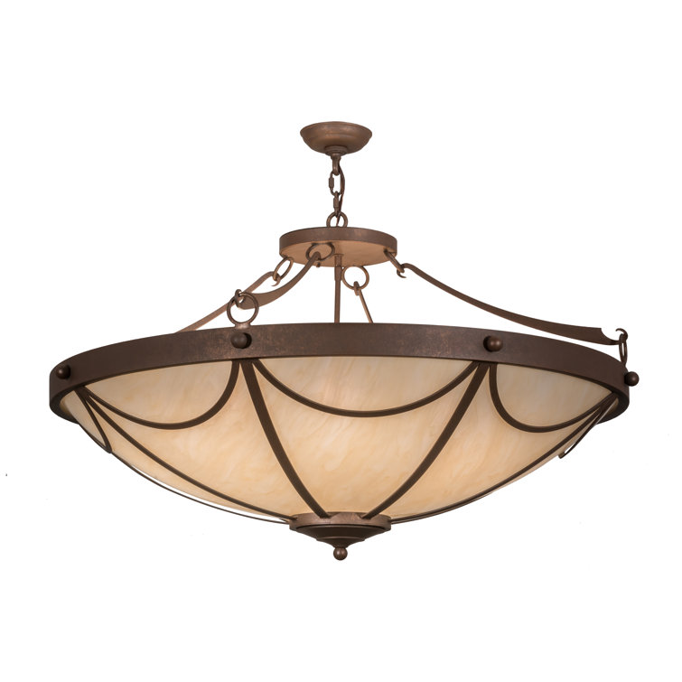 Antique Rust 42" Glass Indoor/Outdoor Pendant Light