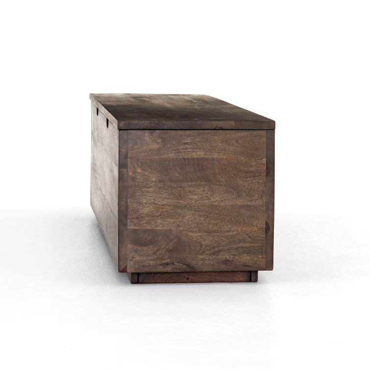 Aged Brown Mango Wood Lift-Top Coffee Table Trunk