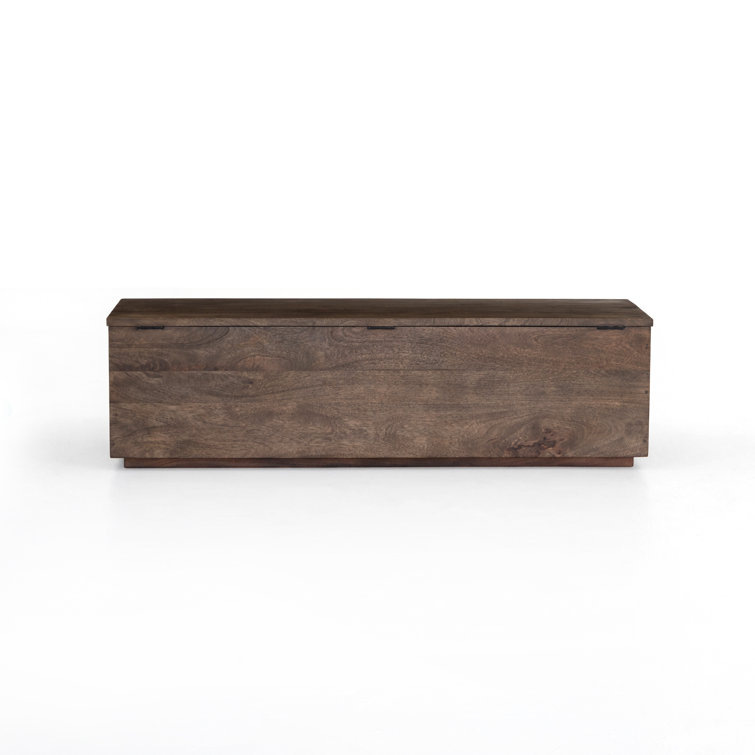 Aged Brown Mango Wood Lift-Top Coffee Table Trunk