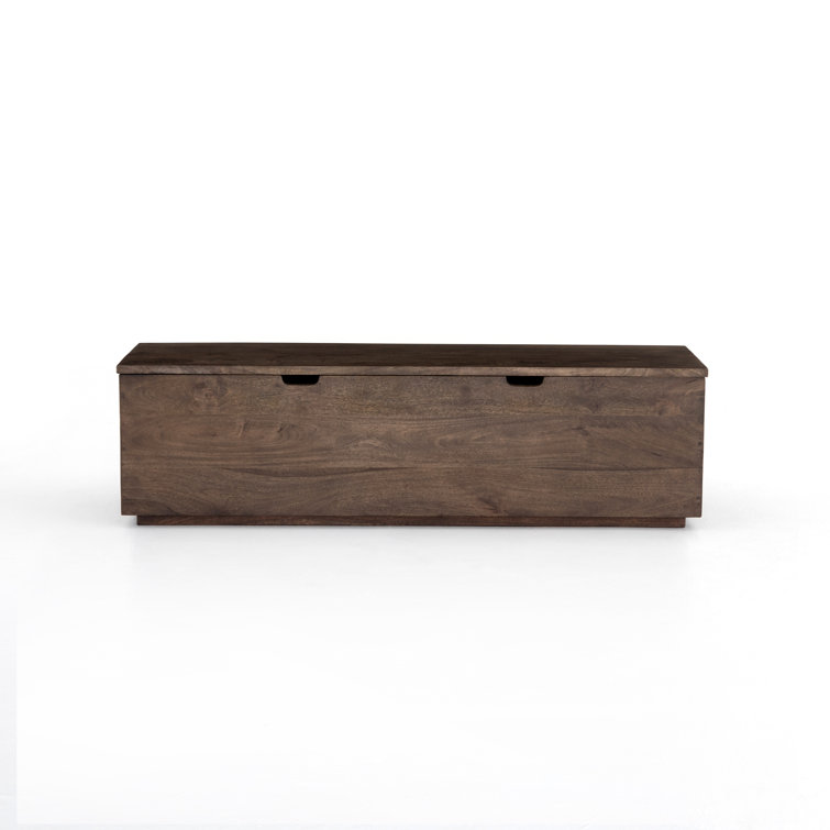 Aged Brown Mango Wood Lift-Top Coffee Table Trunk