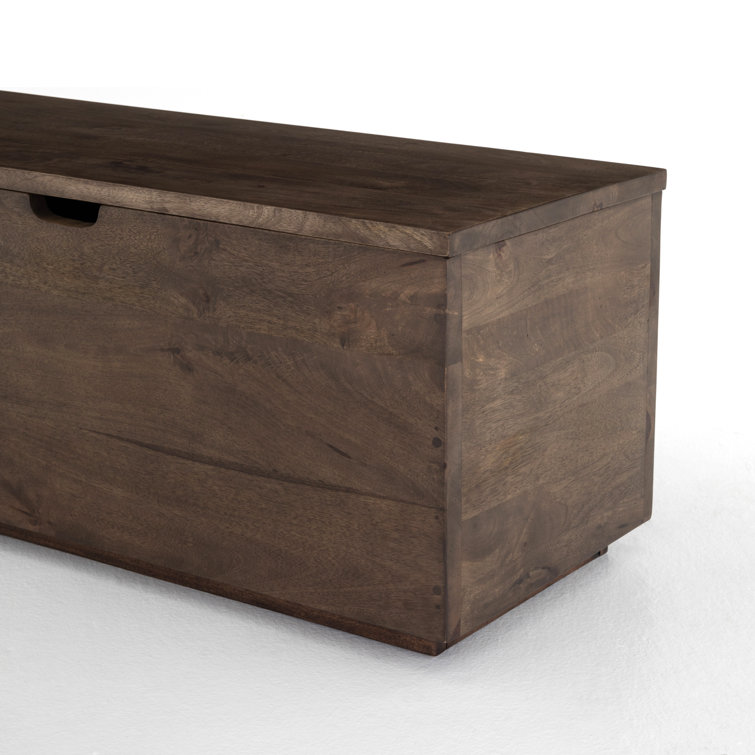 Aged Brown Mango Wood Lift-Top Coffee Table Trunk