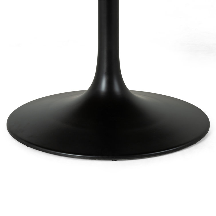 Powell 70.75" Reclaimed Wood & Marble Round Dining Table in Black/Brown