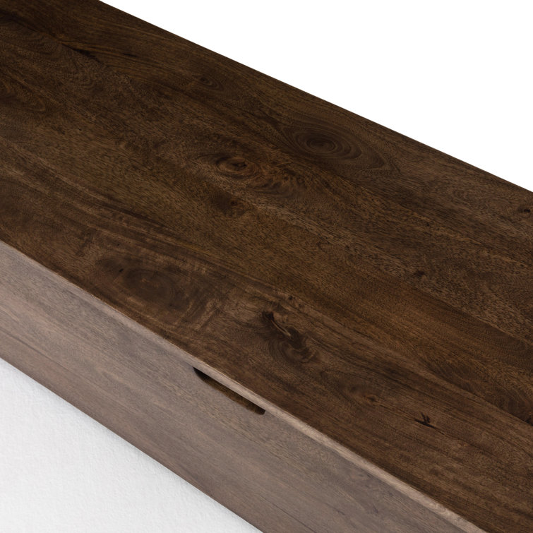 Aged Brown Mango Wood Lift-Top Coffee Table Trunk