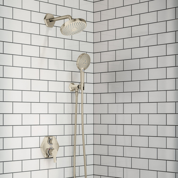 Polished Nickel Wall-Mounted Thermostatic Valve Trim