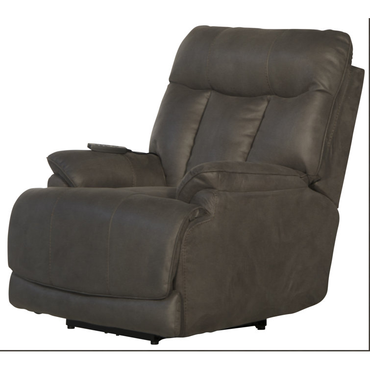 Charcoal Traditional Massage Recliner with Heat and Lumbar Support