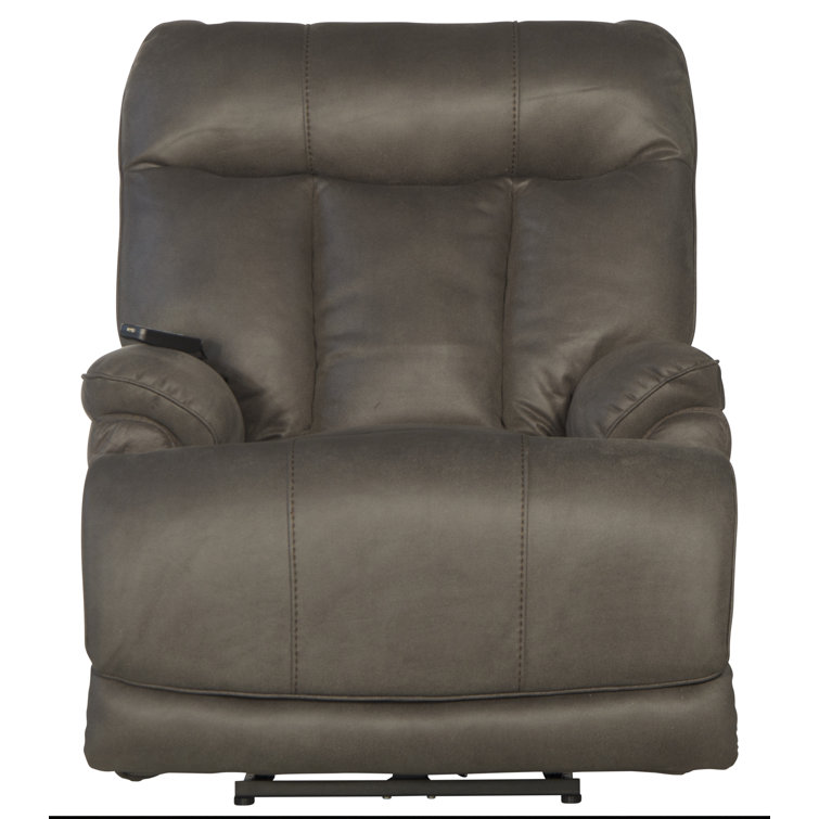 Charcoal Traditional Massage Recliner with Heat and Lumbar Support