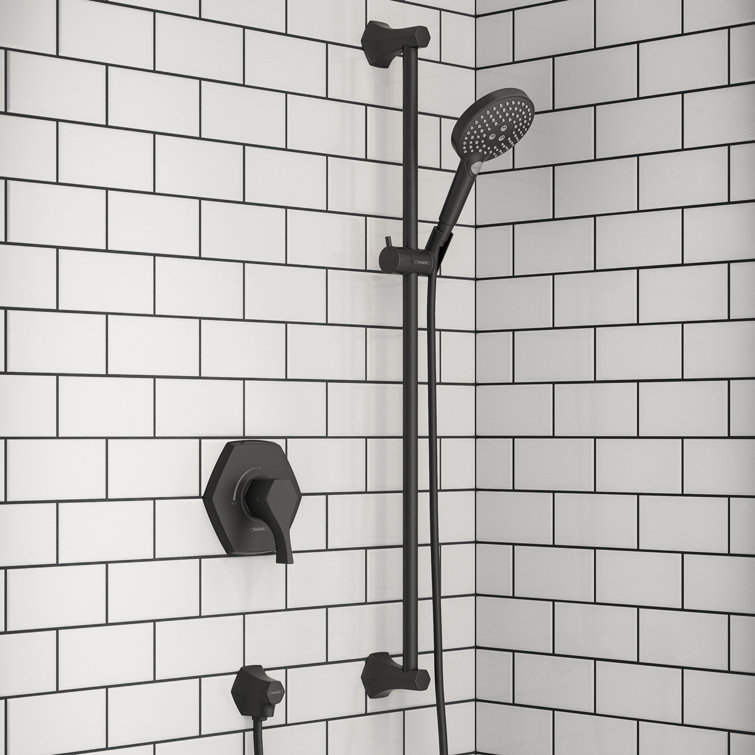Matte Black 36-Inch Art Deco Wall Slide Bar