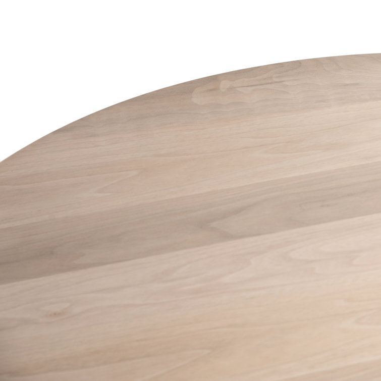 Contemporary Cream Wood Round Coffee Table, 40" Diameter