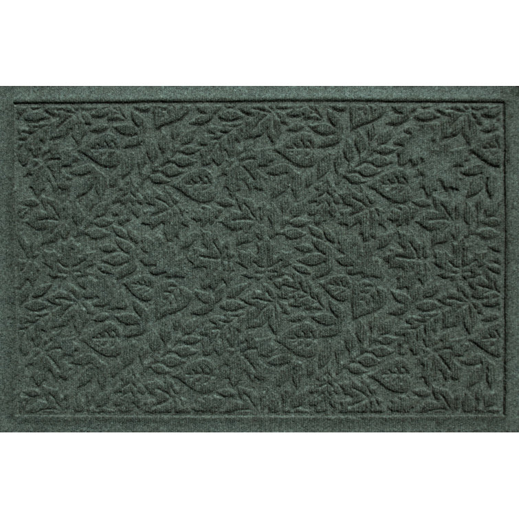 Aqua Shield Charcoal Rubber 59''x35'' Fall Day Outdoor Mat