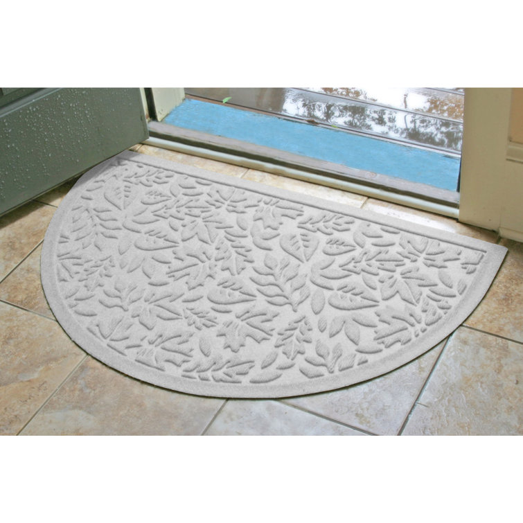 Dark Brown Semi-Circle Rubber Outdoor Fall Door Mat