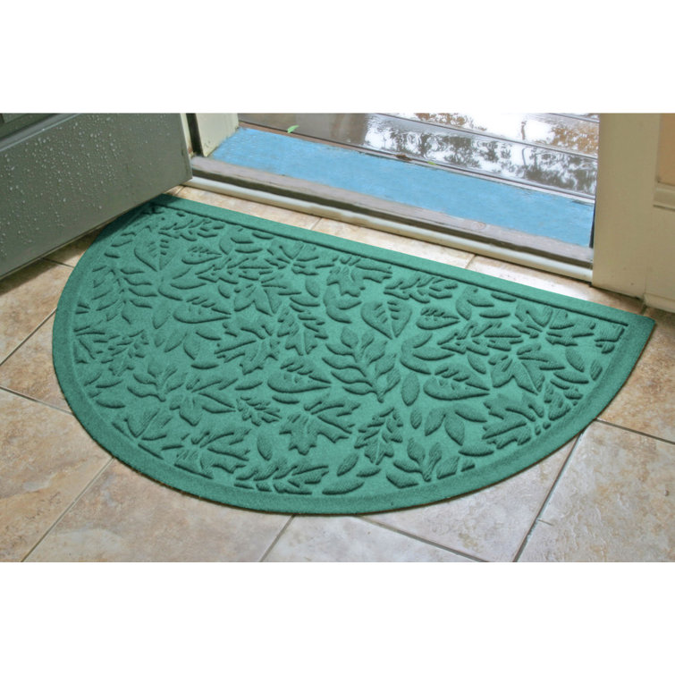 Dark Brown Semi-Circle Rubber Outdoor Fall Door Mat