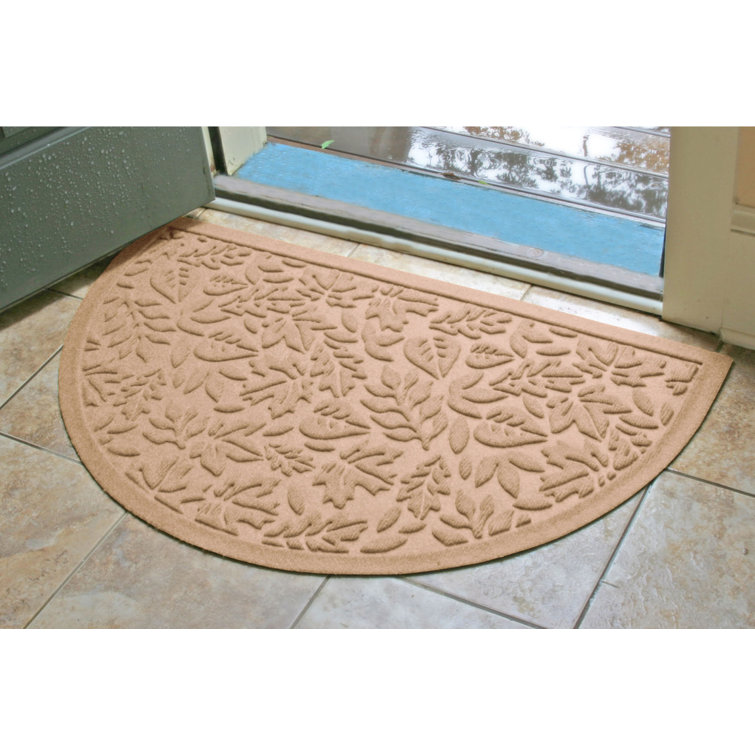 Dark Brown Semi-Circle Rubber Outdoor Fall Door Mat