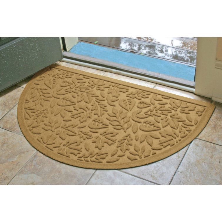 Dark Brown Semi-Circle Rubber Outdoor Fall Door Mat