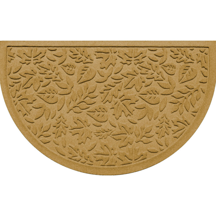 Dark Brown Semi-Circle Rubber Outdoor Fall Door Mat