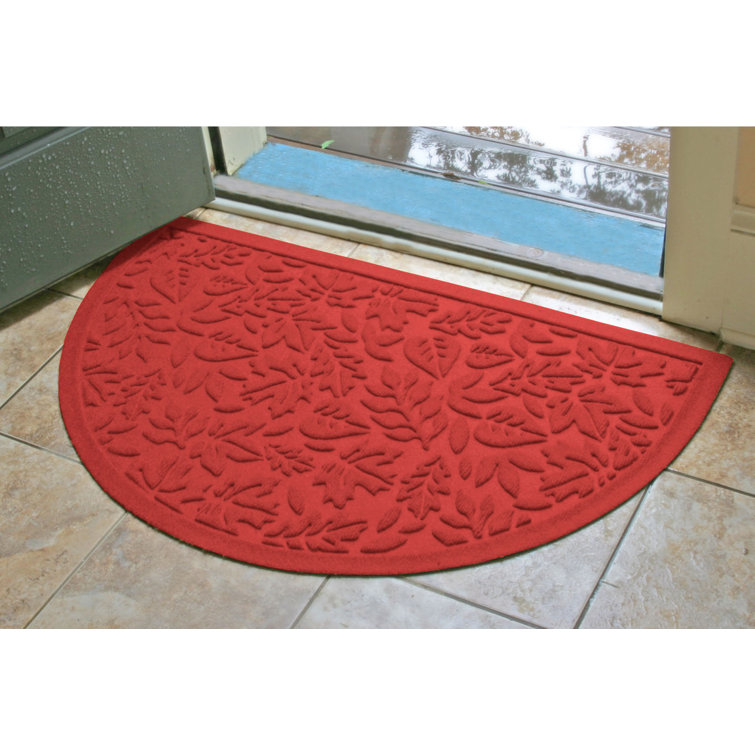 Dark Brown Semi-Circle Rubber Outdoor Fall Door Mat