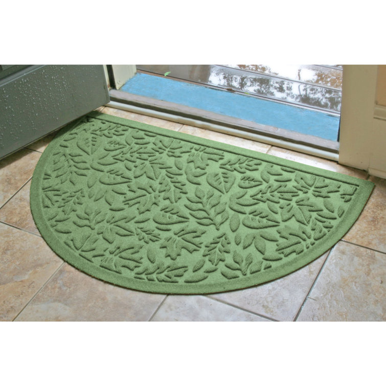 Dark Brown Semi-Circle Rubber Outdoor Fall Door Mat