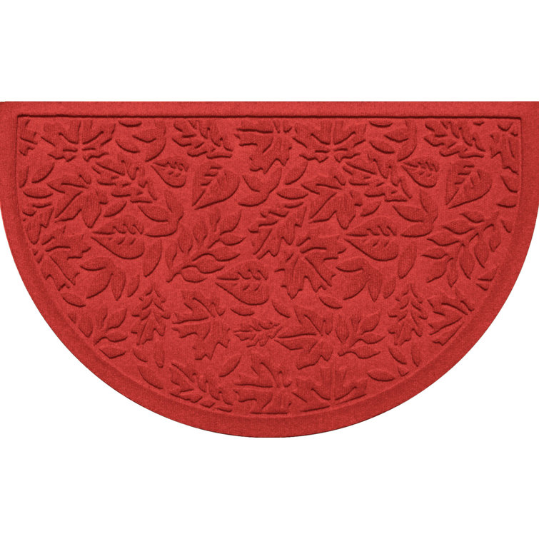Dark Brown Semi-Circle Rubber Outdoor Fall Door Mat