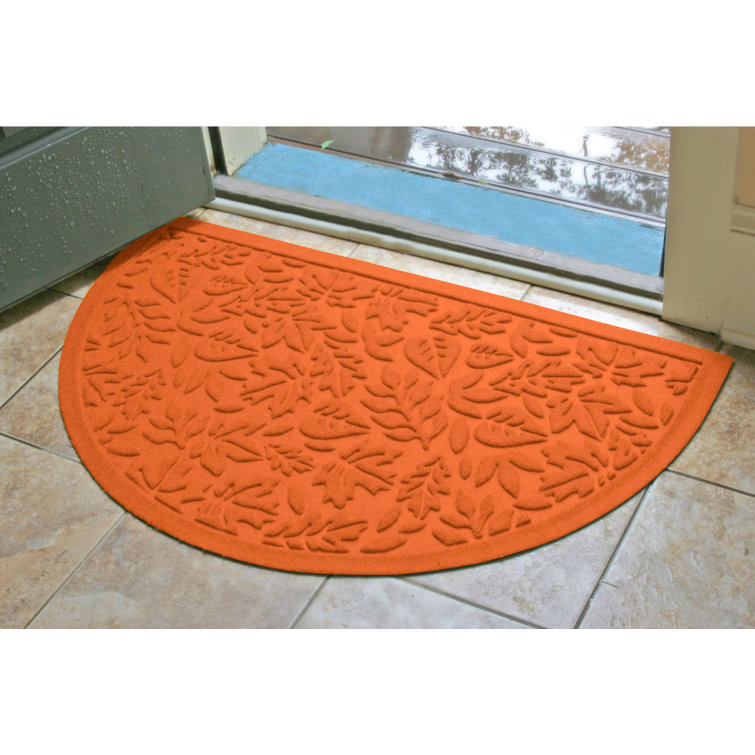 Dark Brown Semi-Circle Rubber Outdoor Fall Door Mat