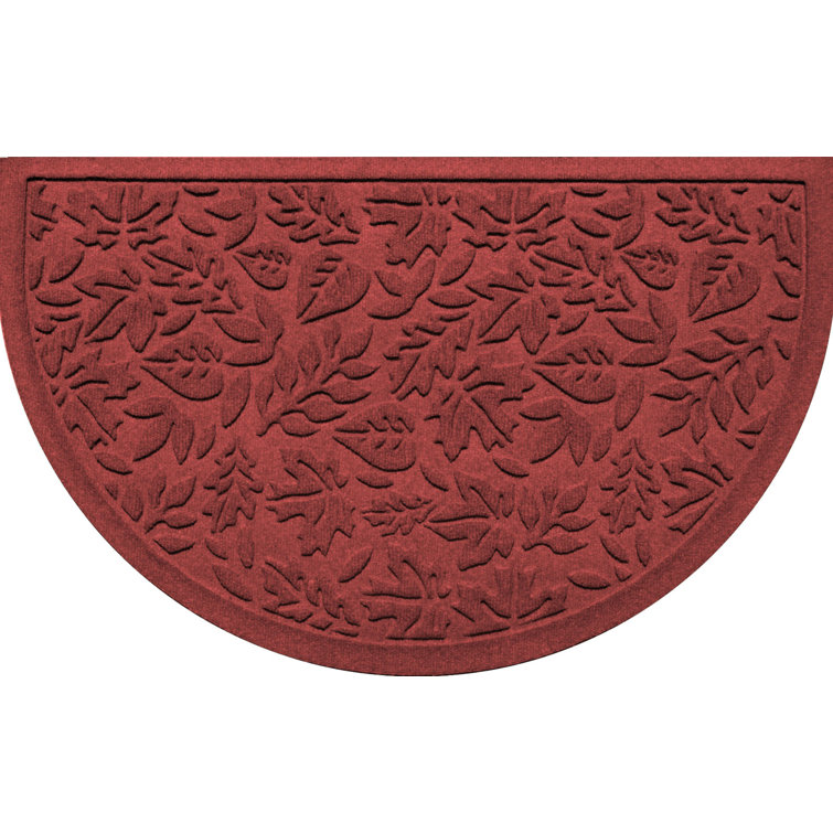 Dark Brown Semi-Circle Rubber Outdoor Fall Door Mat
