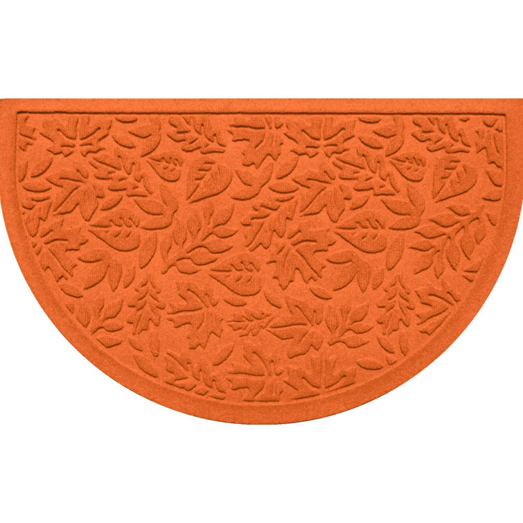 Dark Brown Semi-Circle Rubber Outdoor Fall Door Mat