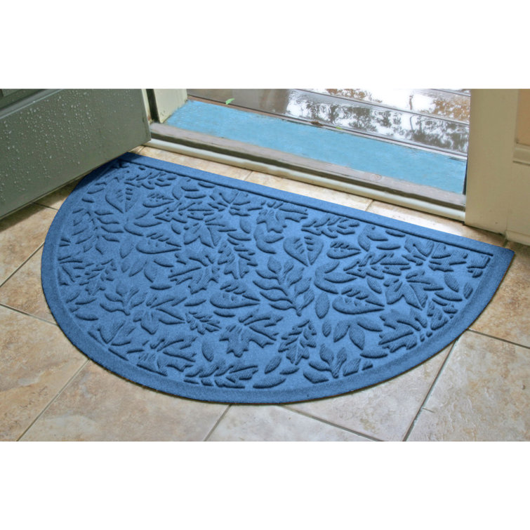 Dark Brown Semi-Circle Rubber Outdoor Fall Door Mat
