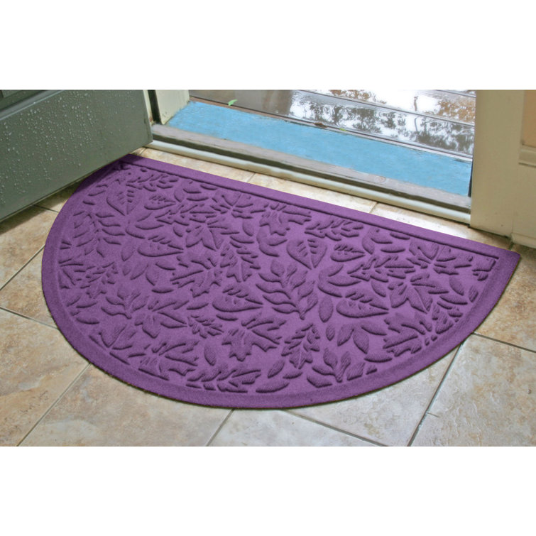 Dark Brown Semi-Circle Rubber Outdoor Fall Door Mat