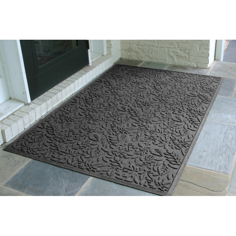 Aqua Shield Charcoal Rubber 59''x35'' Fall Day Outdoor Mat