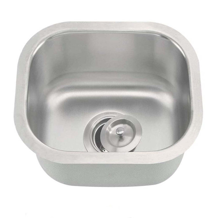 13'' Square Undermount Stainless Steel Single Bowl Kitchen Sink