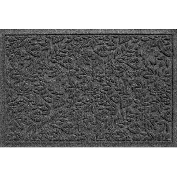 Aqua Shield Charcoal Rubber 59''x35'' Fall Day Outdoor Mat
