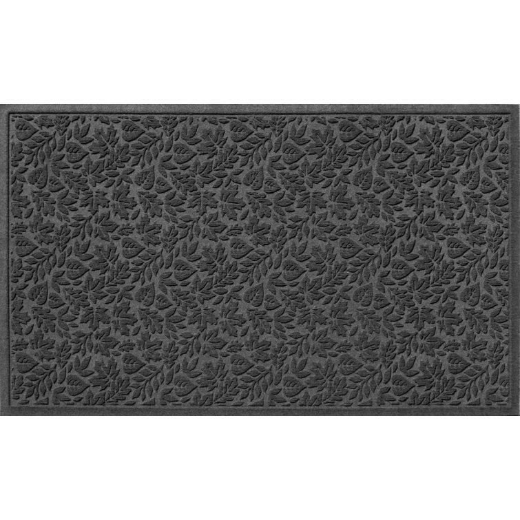 Aqua Shield Charcoal Rubber 59''x35'' Fall Day Outdoor Mat