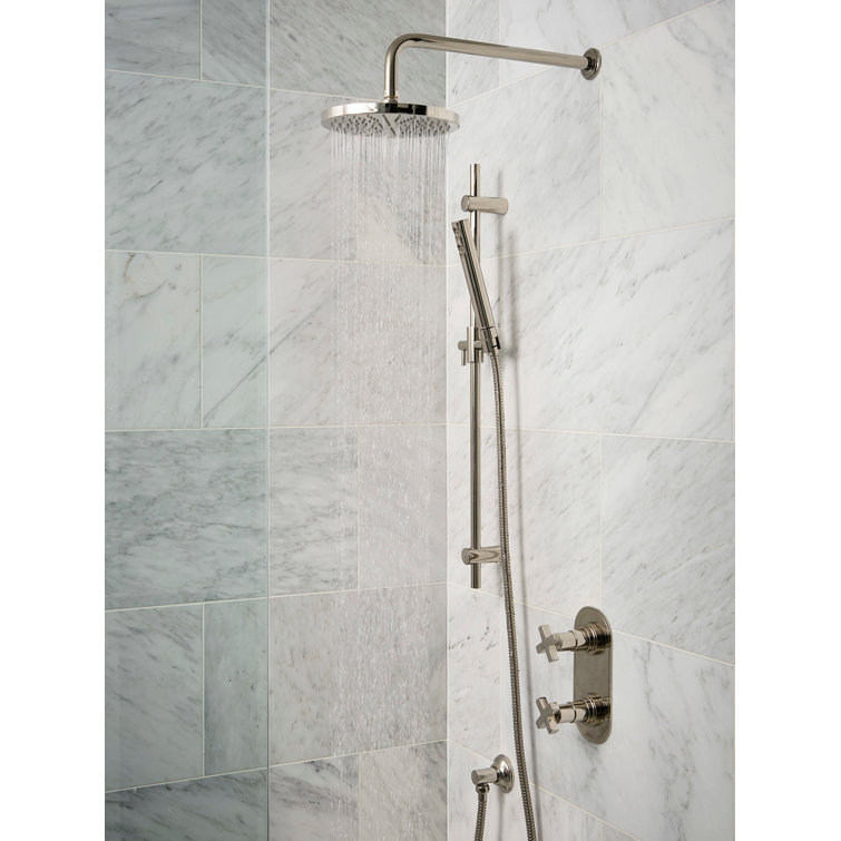 8" Satin Nickel Ceiling Mounted Rain Showerhead