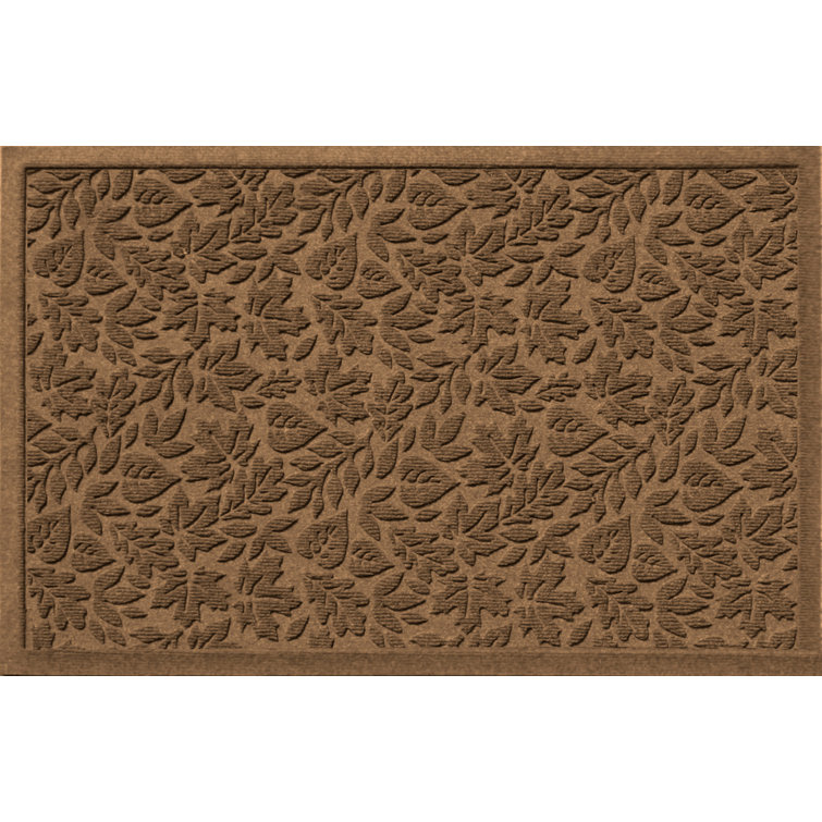 Aqua Shield Charcoal Rubber 59''x35'' Fall Day Outdoor Mat