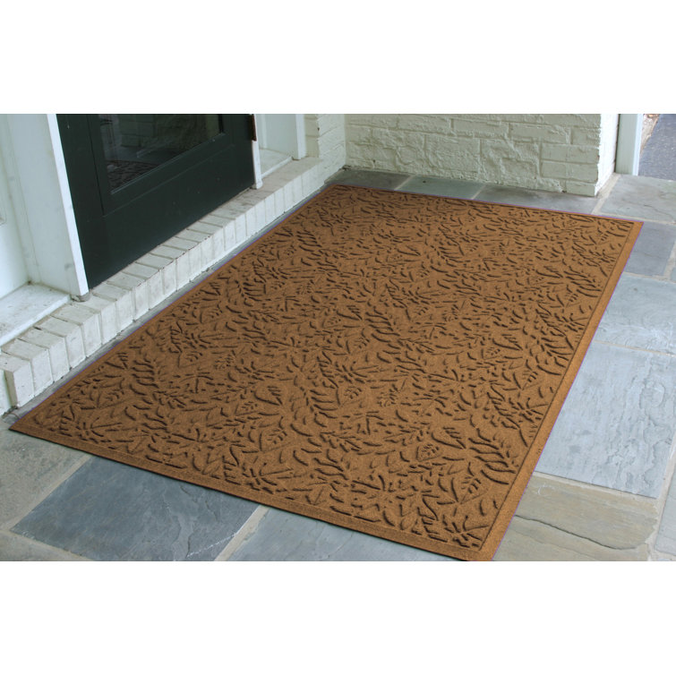 Aqua Shield Charcoal Rubber 59''x35'' Fall Day Outdoor Mat