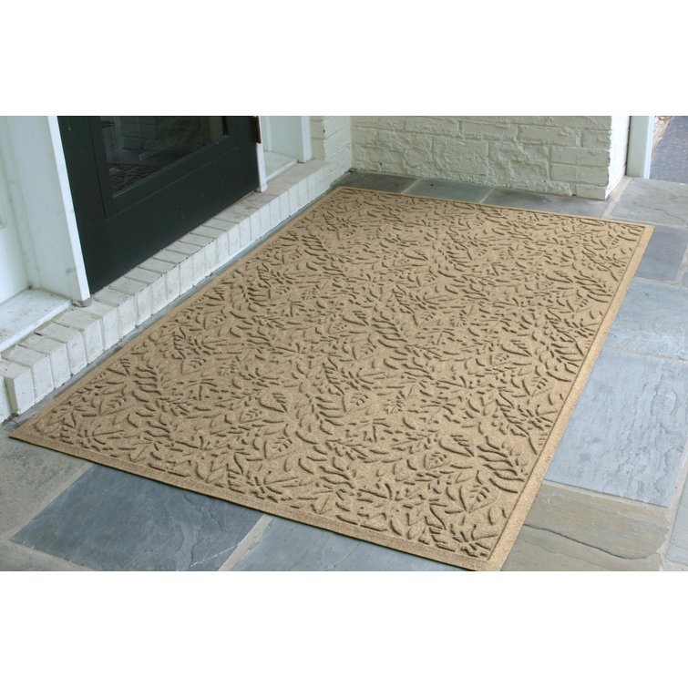 Aqua Shield Charcoal Rubber 59''x35'' Fall Day Outdoor Mat