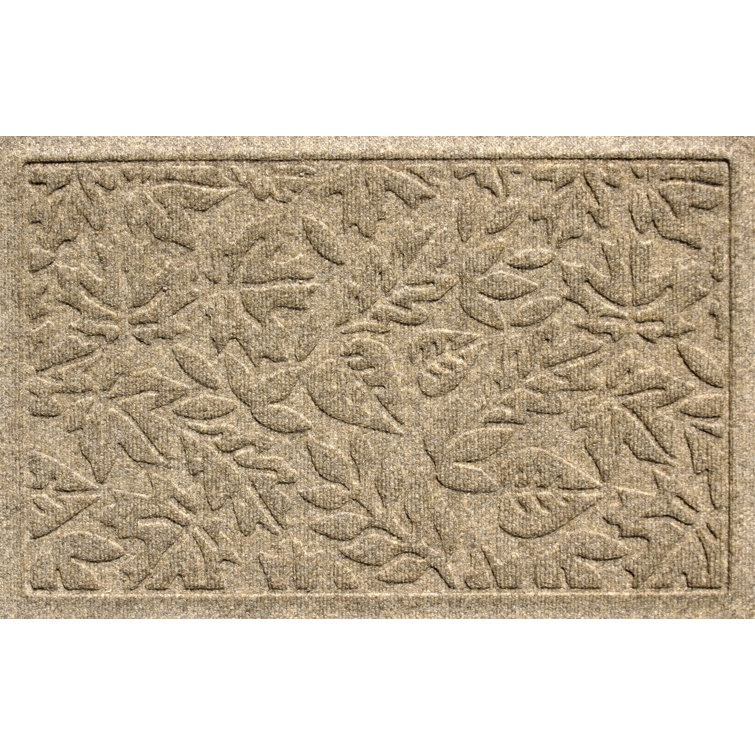 Aqua Shield Charcoal Rubber 59''x35'' Fall Day Outdoor Mat