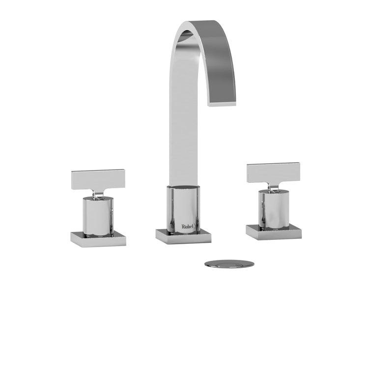 Chrome 8" Widespread Bathroom Faucet with Cross Handles