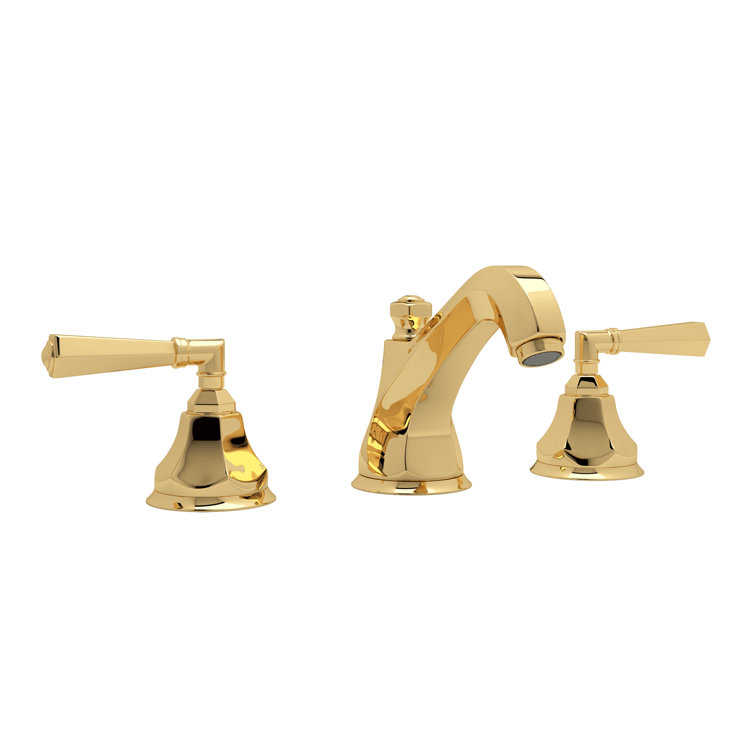 Palladian 5'' Polished Nickel Widespread Lavatory Faucet with Crystal Handles