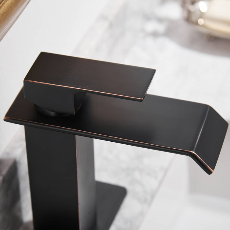 Oil Rubbed Bronze Single Handle Bathroom Faucet with Drain Assembly