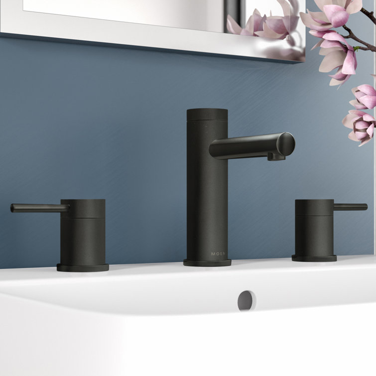 Matte Black 6 3/8" Metal Widespread Bathroom Faucet