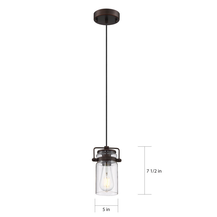 Mahogany Bronze Mini Jar Pendant Light with Clear Glass Shade
