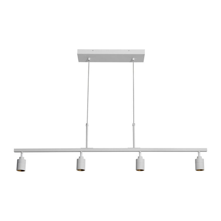 Matte White Steel Adjustable LED Track Pendant Light