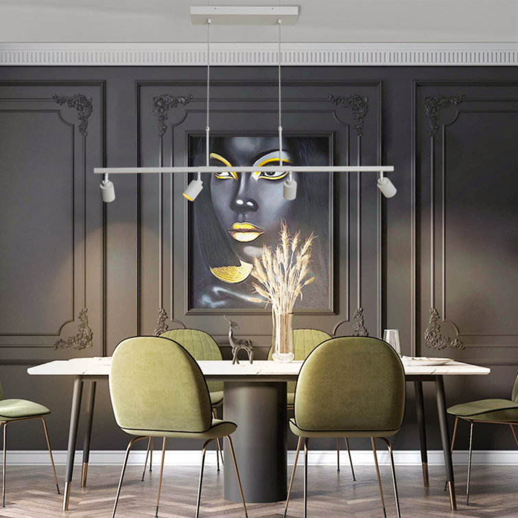 Matte White Steel Adjustable LED Track Pendant Light