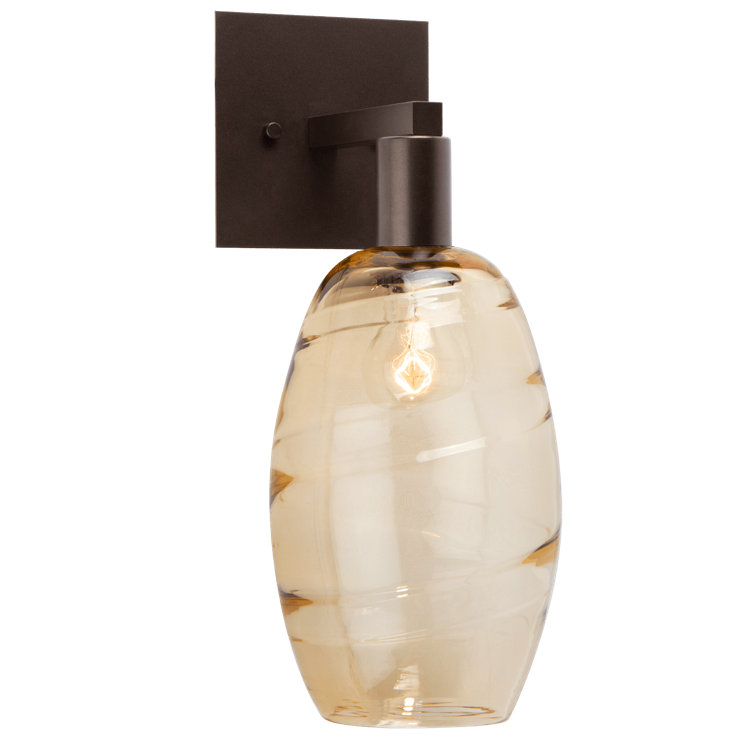Ellisse Gilded Brass & Bronze Blown Glass Wall Sconce