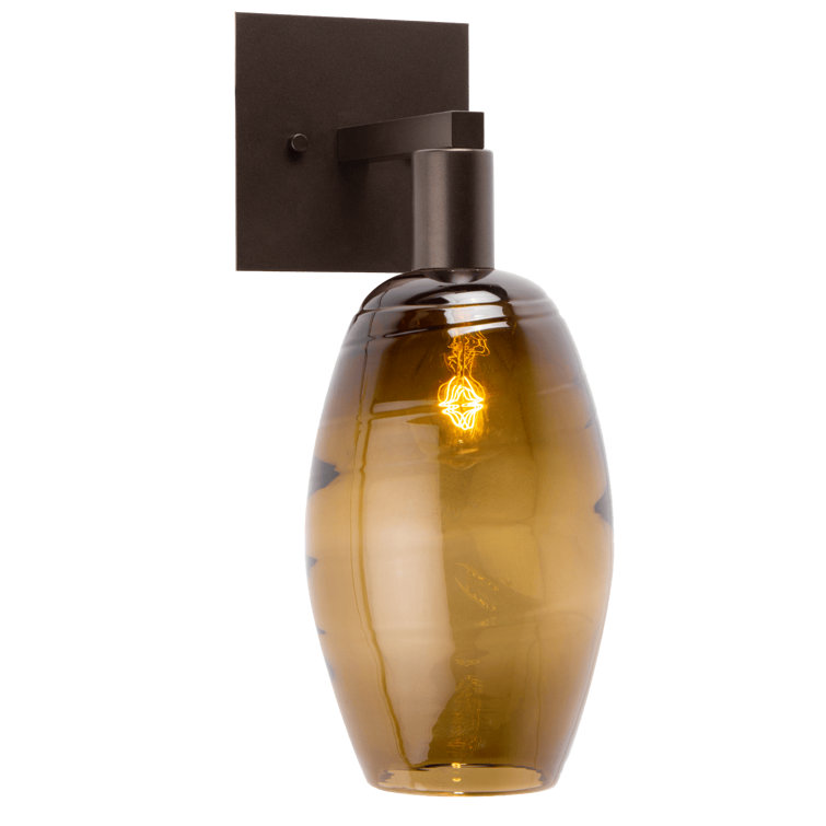 Ellisse Hand Blown Glass & Bronze Wall Sconce - 16" Height
