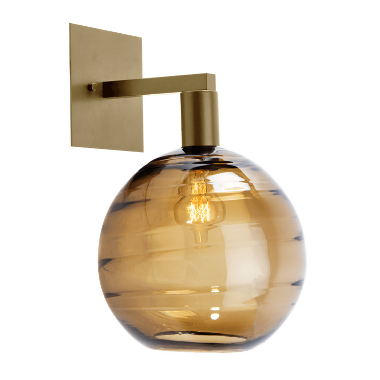 Dimmable Brass and Bronze Energy Star Sconce with Glass Shade