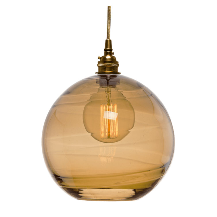 Optic Bronze and Gilded Brass Globe Pendant Light