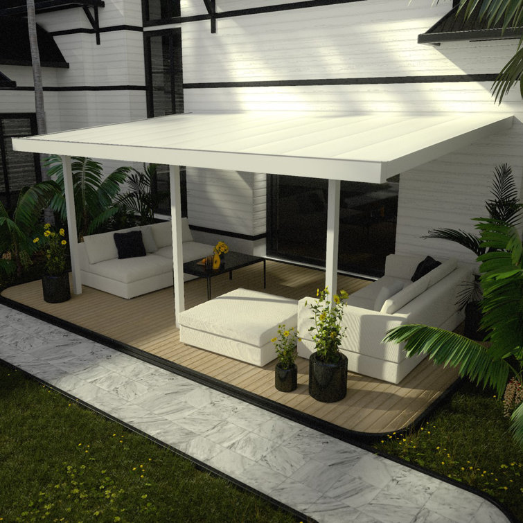 White Aluminum Frame 19'2" x 12' Insulated Roof Patio Cover