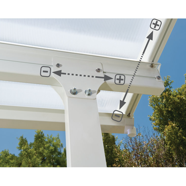 White Polycarbonate and Aluminum Patio Cover, 10' x 18'