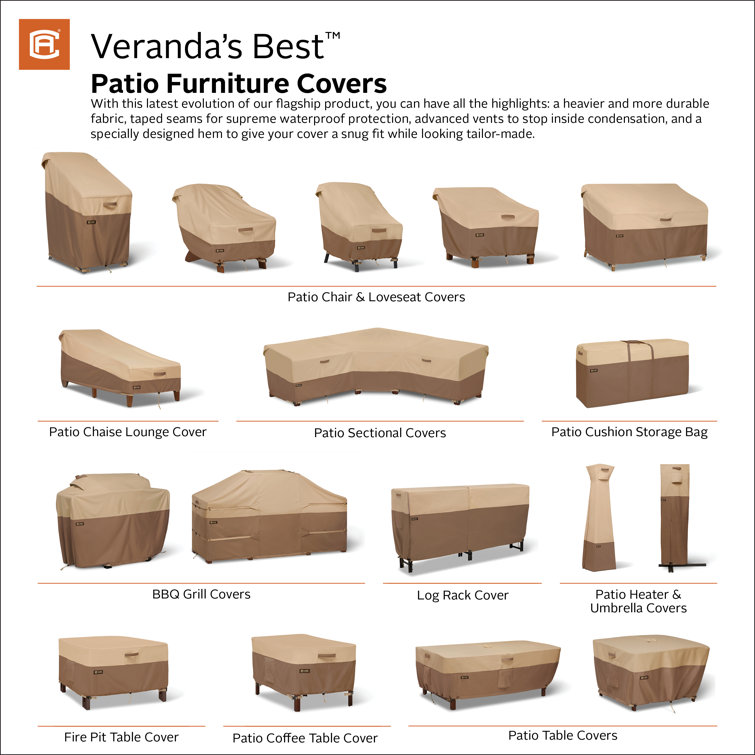 Veranda's Best Brown and Beige Waterproof Patio Chair Cover